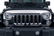 Front Hood Chrome Replacement Grille Shell For 07-18 Jeep Jk Wrangler