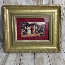 Vintage 1883 The Village Wedding Framed Art By Sir Luke Fildes Gold Ornate 12x10
