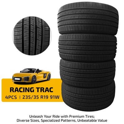RACING High Performance Tire 235/35ZR19 91W 4-Pack for SUVs 7.4mm Tread 420AA