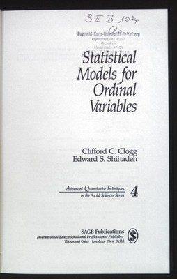 Statistical Models for Ordinal Variables. ADVANCED QUANTITATIVE TECHNIQUES IN TH