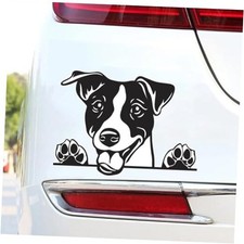 2pcs Funny White Jack Russell Terrier Dog Car Stickers 5.91"x4.33", Waterproof