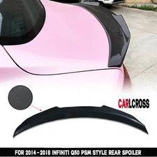 FOR 2014-2018 INFINITI Q50 PSM STYLE HONEYCOMB CARBON DUCKBILL TRUNK SPOILER