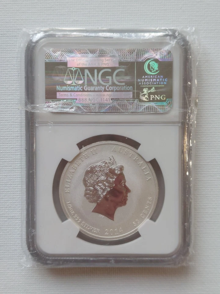 2014P Australia 50 Cents 1/2 oz silverYear Of Horse NGC MS70 EARLY RELEASES - Image 2 of 2