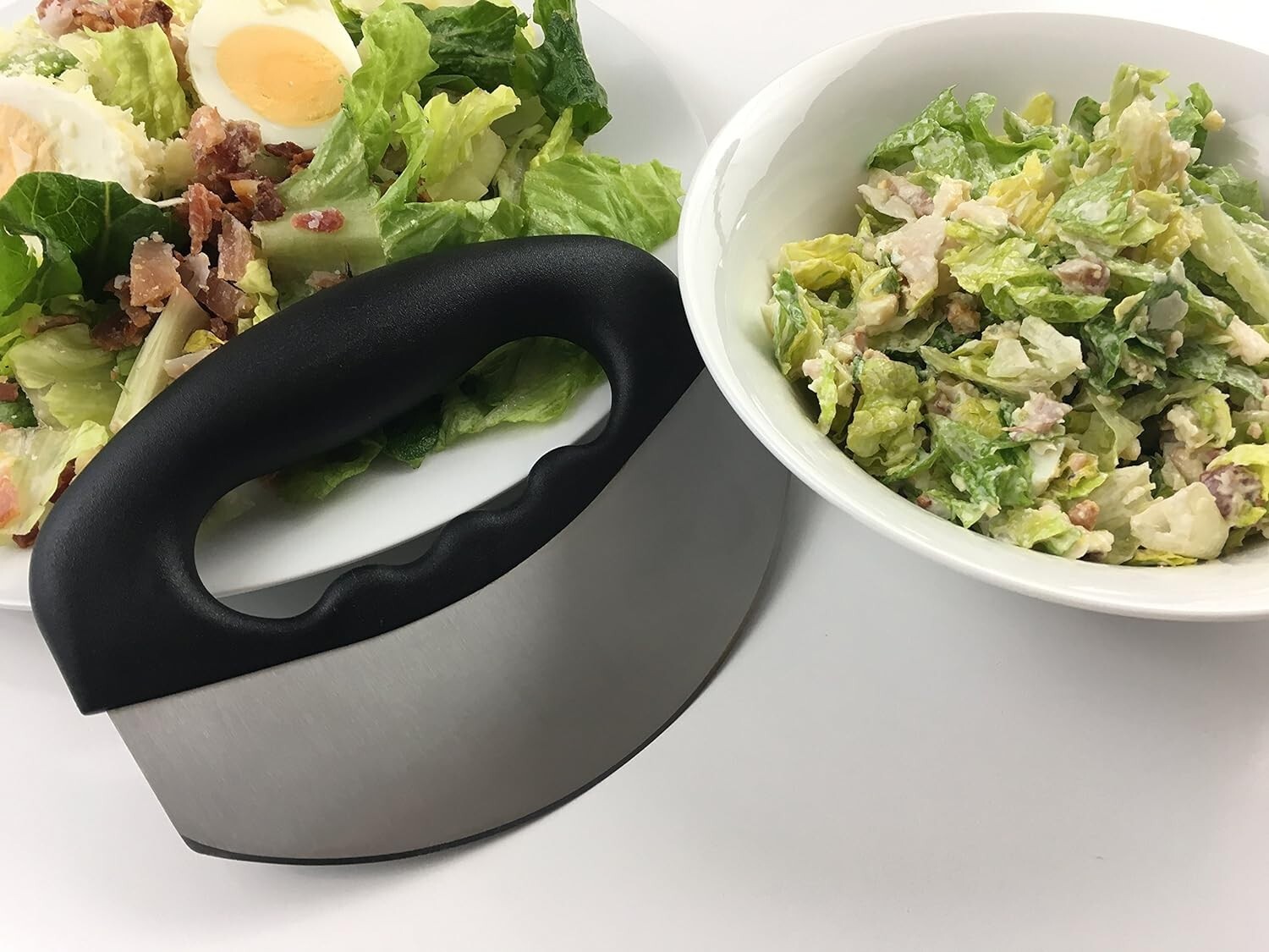 Vegetable Cutter & Salad Chopper - Mezzaluna Knife with Stainless Steel Blade