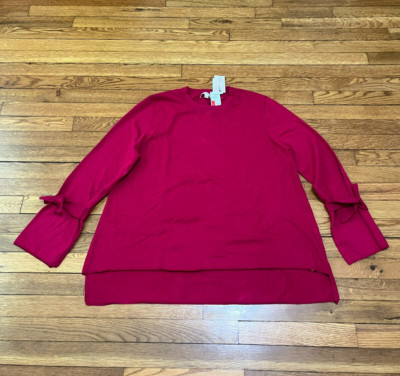 Philosophy Women's Pink Sweater Stretch Knit Viscose Blend Size Large NWT $99
