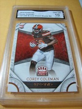 COREY COLEMAN BROWNS 2016 CROWN ROYALE PREFERRED BRONZE RC # 191/249 GRADED 10