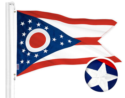 G128 Ohio State Flag 4x6 Embroidered 300D Polyester