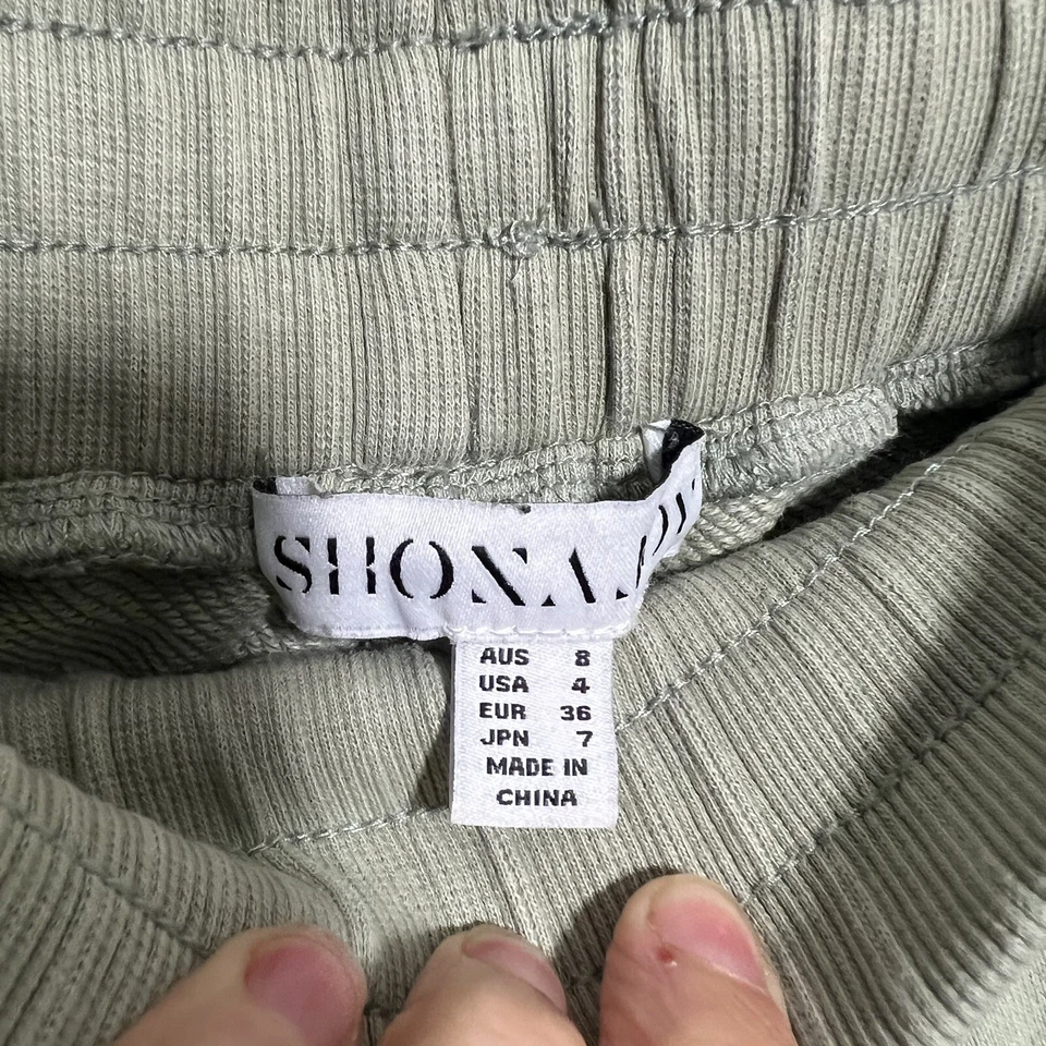 Shona Joy Sweat Shorts Sage Soft French Terry Cloth Sz 4 Elastic Waist $120 - Image 4 of 4