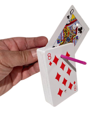 CHOP STICK DECK Easy Magic Trick Close Up Playing Cards Rises Rising Hole Mental