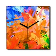 Image of Silent Clock Canvas Photo Modern Home decor Brushed Painted Abstract 30x30