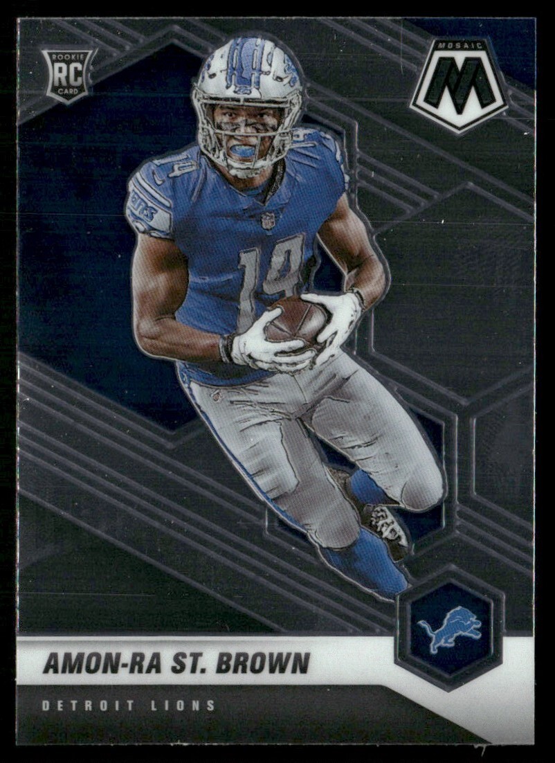 2021 Panini Mosaic Rookie Amon-Ra St. Brown #328 TS7