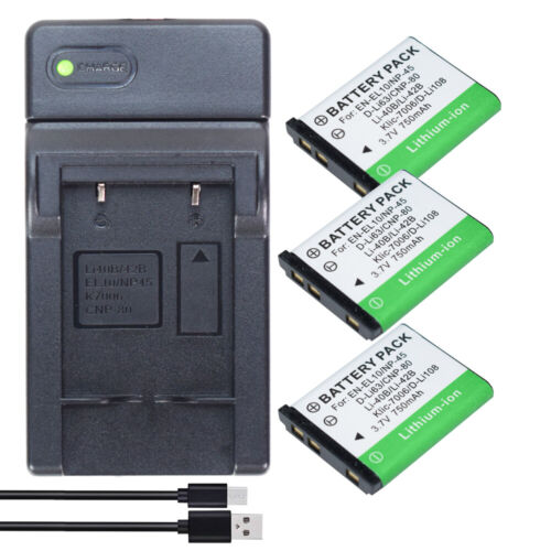 Battery or Charger for Nikon EN-EL10 Coolpix S203 Coolpix S60 S210 S220 S3000 - Picture 42 of 48