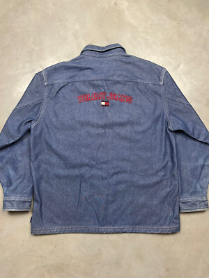 Vintage 90s Tommy Hilfiger Jeans Denim Jacket Men's Large Lined