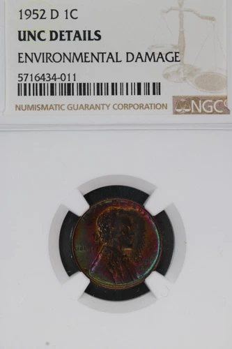 1952 D Lincoln Wheat Cent NGC Uncirculated Details Toned *DoubleJCoins* 9005-19