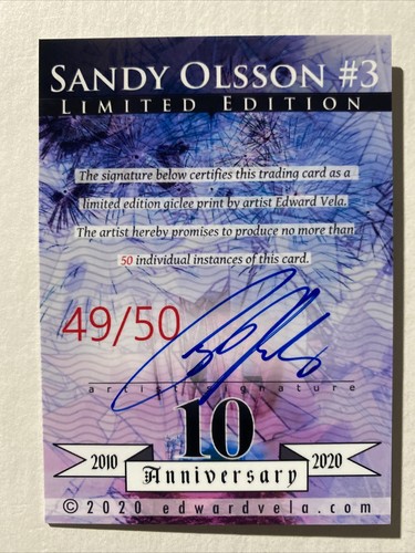 Tarjeta de boceto de Olivia Newton-John como Sandy #3 limitada a 50 impresiones. Edward Vela. - Imagen 2 de 2