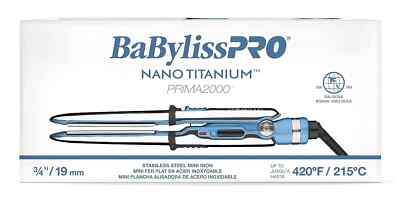 BaBylissPRO Nano Titanium Prima2000 3/4'' Stainless Steel Mini Iron | BNT2000UC