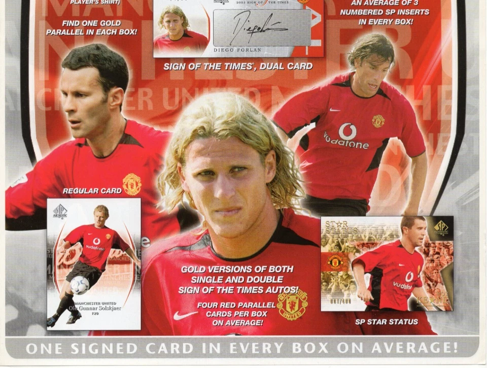 Manchester United SP 2004 hoja de venta auténtica anuncio promocional RONALDO novato C G2U Foto 4 de 4