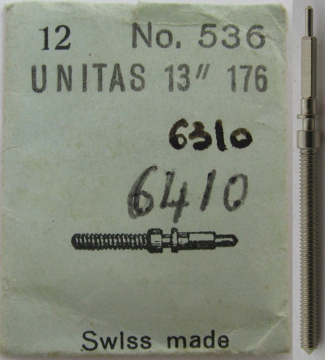 Tige De Remontoir Unitas Pour Calibres 33, 34, 233, 234, 253, 443, 444, 453, 475, 481 - Réf. DCN 908 - New Old Stock