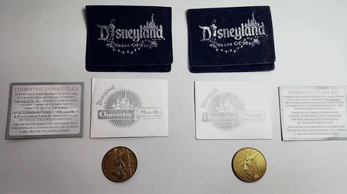 Disneyland 45th Anniversary Coin Lot - Tinkerbell & Donald Duck - Medal Coins + Docs - Bild 2 von 7