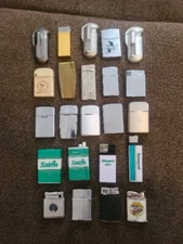 Vintage Lighter Lot Of 23 Ronson Scripto Zippo Hudson Salem Newport And More