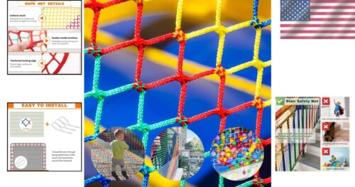 Colorful Kids & Pets Safety Net - Durable Balcony & Stair Protection, 3.3x26.3ft - Picture 2 of 9