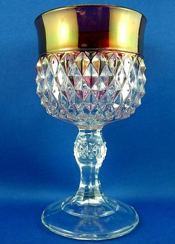 Vintage USA INDIANA GLASS Crystal RUBY DIAMOND POINT 13cm GOBLET Bar Kitchen AUS - Bild 2 von 12