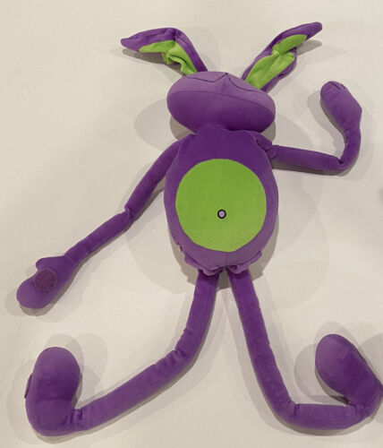 Purple Bunny Rabbit Stuffed Plush 30” Green Soft Toy Hugging Long Legs Arms - Picture 2 of 6