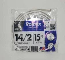 ROMEX Indoor Wire/Copper NM-B Cable 15 Feet -NEW