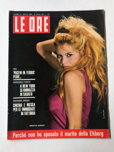 Le Ore 25. April 1963 Brigitte Bardot italienische Zeitschrift - Bild 1 von 1