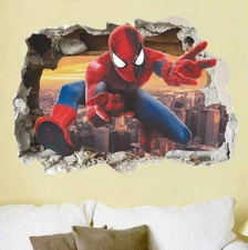 NEW 3D Spiderman Removable Wall Stickers Kids Home Decal room Decor USA