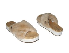 NEW KOOLABURRA BY UGG ROUBIE FUZZ SLIP ON FUR PLATFORM SANDALS WOMENS 10