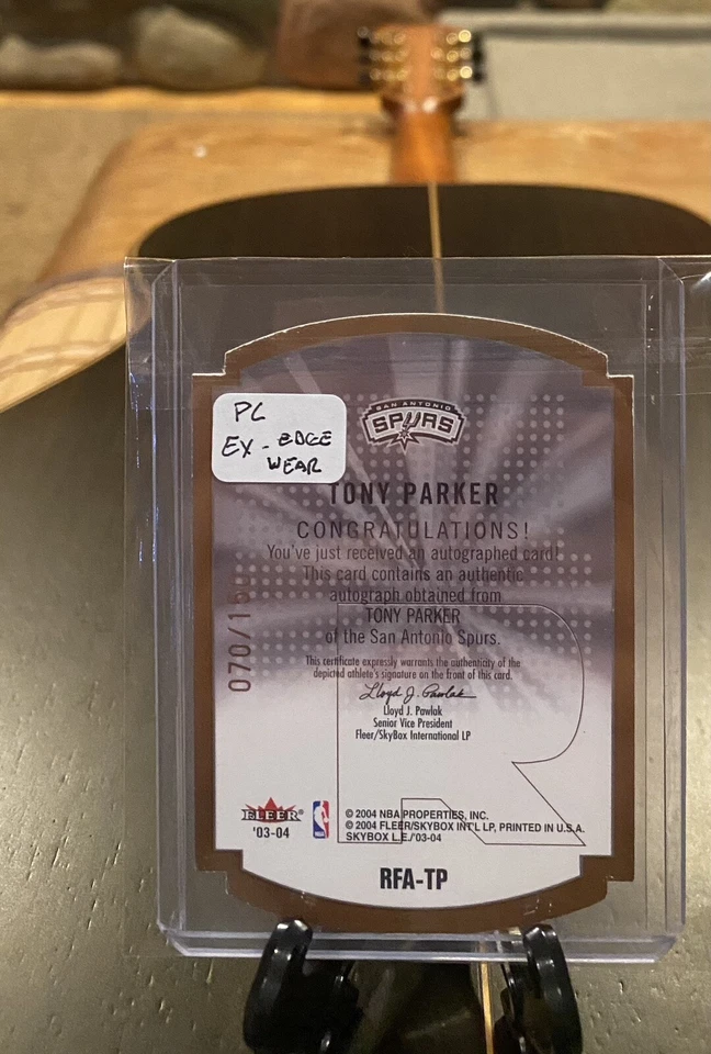 RARE💎2003-04 Skybox Limited Form Die Cut TONY PARKER Auto 70/150 Spurs RFA-TP - Image 3 of 3