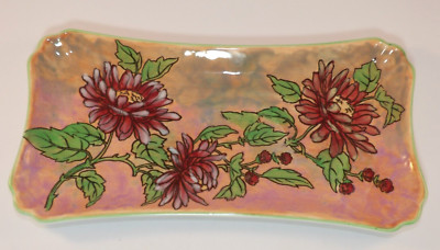Royal Doulton Chrysantheme rechteckiges Sandwich Serviertablett D6299 um 1940 sehr guter Zustand