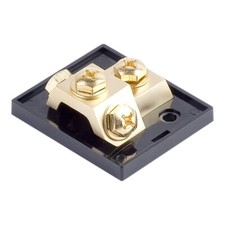 Power Ground Ring Terminal Distribution Block 8 4 2 0 Gauge In Out Gold GDBRG