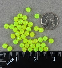 6mm 200 Count FACETED Translucent Hazy Chartreuse Beads USA Fishing Tackle