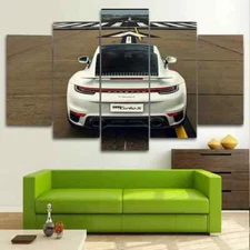 Porsche 911 Turbo S Luxury Sports Car 5 Piece Panel Canvas Wall Art Photo Decor
