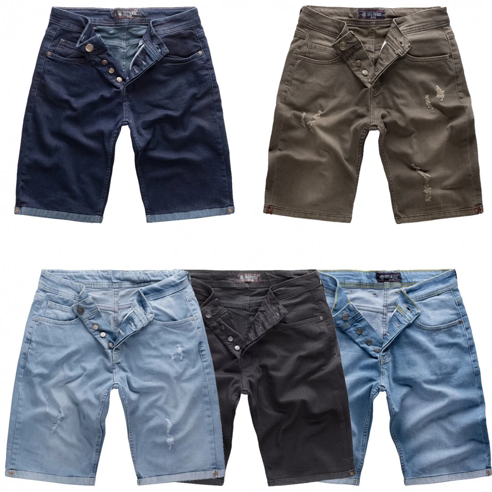 Gelverie Herren Jeans Short Kurze Bermuda Shorts Hose Denim Stonewashed M58 - Bild 1 von 1