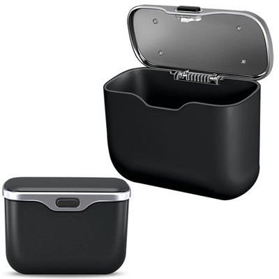 MAIBAOYUAN Car Trash Can with Lid, Leakproof 6.3 x 4.3 x 2.4 inches, Black 