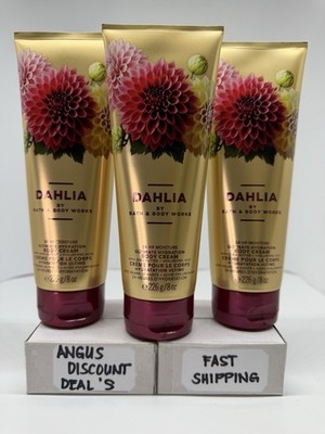 Bath & Body Works 3 PACK  DAHLIA Ultimate Hydration BODY CREAM, 8oz -NEW