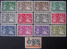 Nyasaland 1938 GVI set, good m/mint. Sg.130-138.