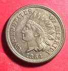 1864 US Copper Nickel Indian Head Cent! Choice AU Details! Beauty! Old US Coin!