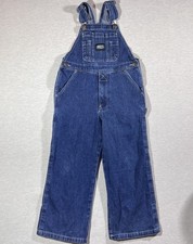KEY IMPERIAL Overalls Youth Boys Girls Size 5 Farmer Blue Jeans Bib Dark Wash
