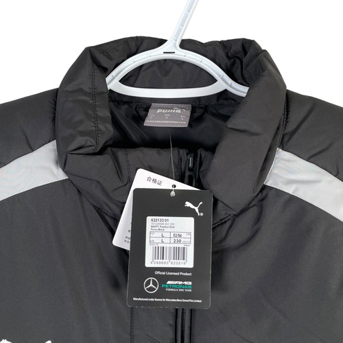 NEW Puma AMG Petronas Gilet Puffer Vest Mens L Black Mercedes Formula One Team - Picture 4 of 7