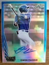 2021 Leaf Metal Draft Owen Caissie Auto Blue Parallel /35!