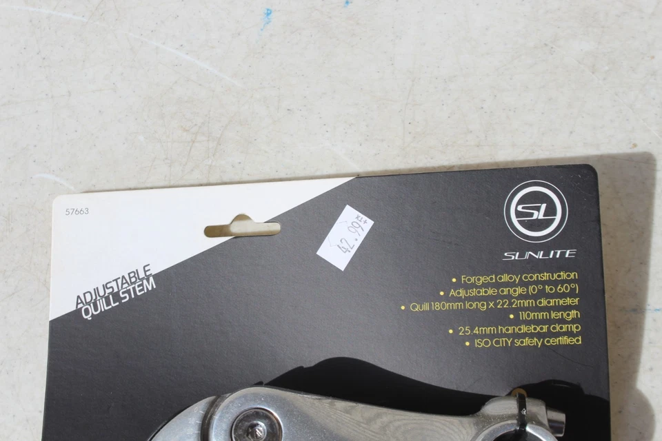 SUNLITE BIKE BICYCLE ADJUSTABLE STEM QUILL 1inx110x180 25.4 CLAMP SILVER - Image 3 of 4