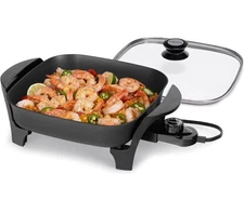 Proctor Silex Durable Electric Skillet / Nonstick Adjustable Heat / Glass Lid