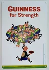 Guinness Beer Metal Sign - Guinness For Strength Retro Vintage Rugby