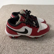 Jordan 1 Low MCS Baseball Cleats Shoes Youth Size 6Y White Red Black HF6885-106