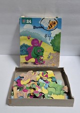 Vintage Barney and Baby Bop Puzzle 24 Jumbo Pieces - Milton Bradley USA READ 