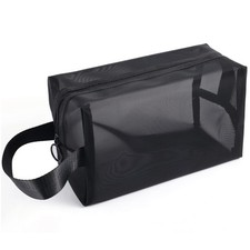 LUTER Black Mesh Shower Bag, Mesh Shower Caddy Portable Toiletry Bag Zippered...
